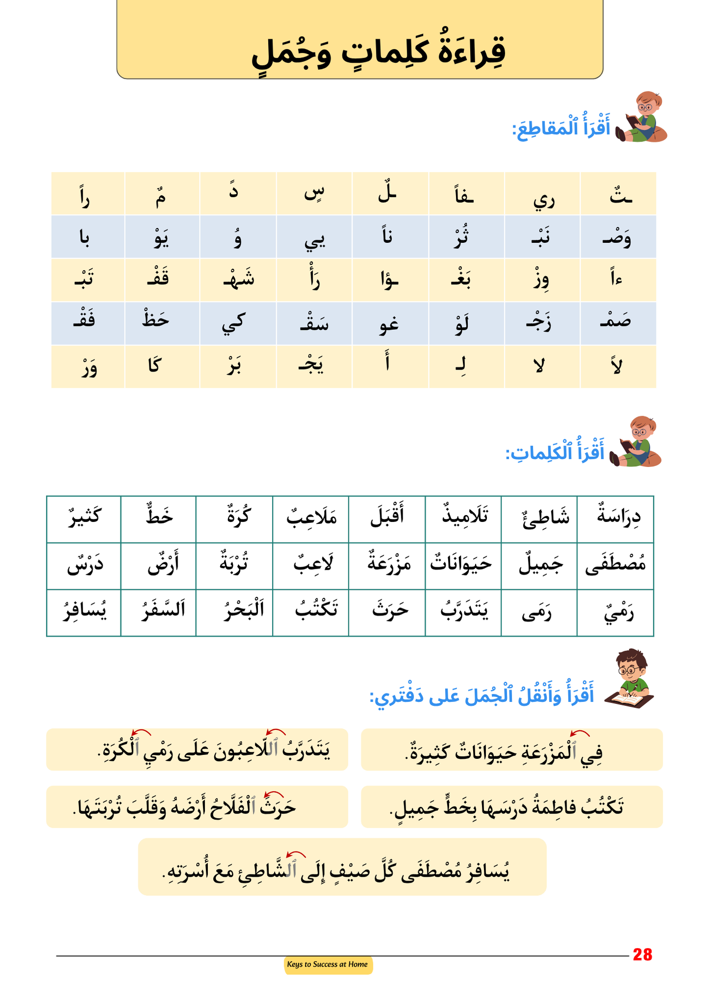 Livret d’apprentissage d'arabe – كراسة تعلم اللغة العربية